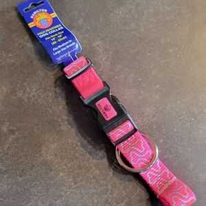 Hamilton Adjustable Safety Dog Collar MEDIUM-LARGE 18”-26" Hot Pink Magenta Bone